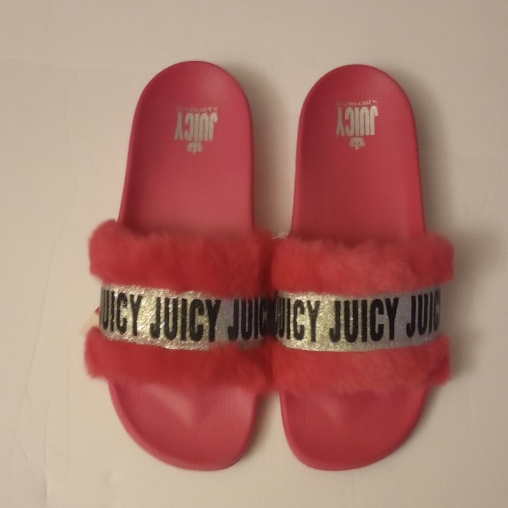 🆕🩴Juicy Couture J-WAKE Bright Pink Slide Slipper - Sz 9-1/2 - Picture 2 of 3